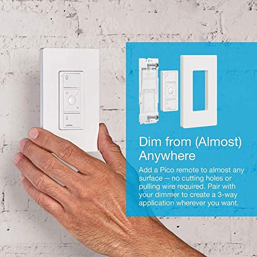 Lutron Caseta Smart Home Dimmer Switch and Pico Remote Kit, Works with Alexa, Apple Home, Ring, Google Assistant (Smart Hub Required) | P-PKG1WB-WH | White