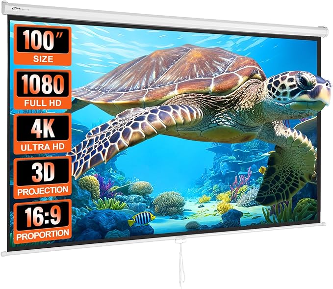 VEVOR Manual Pull Down Projector Screen